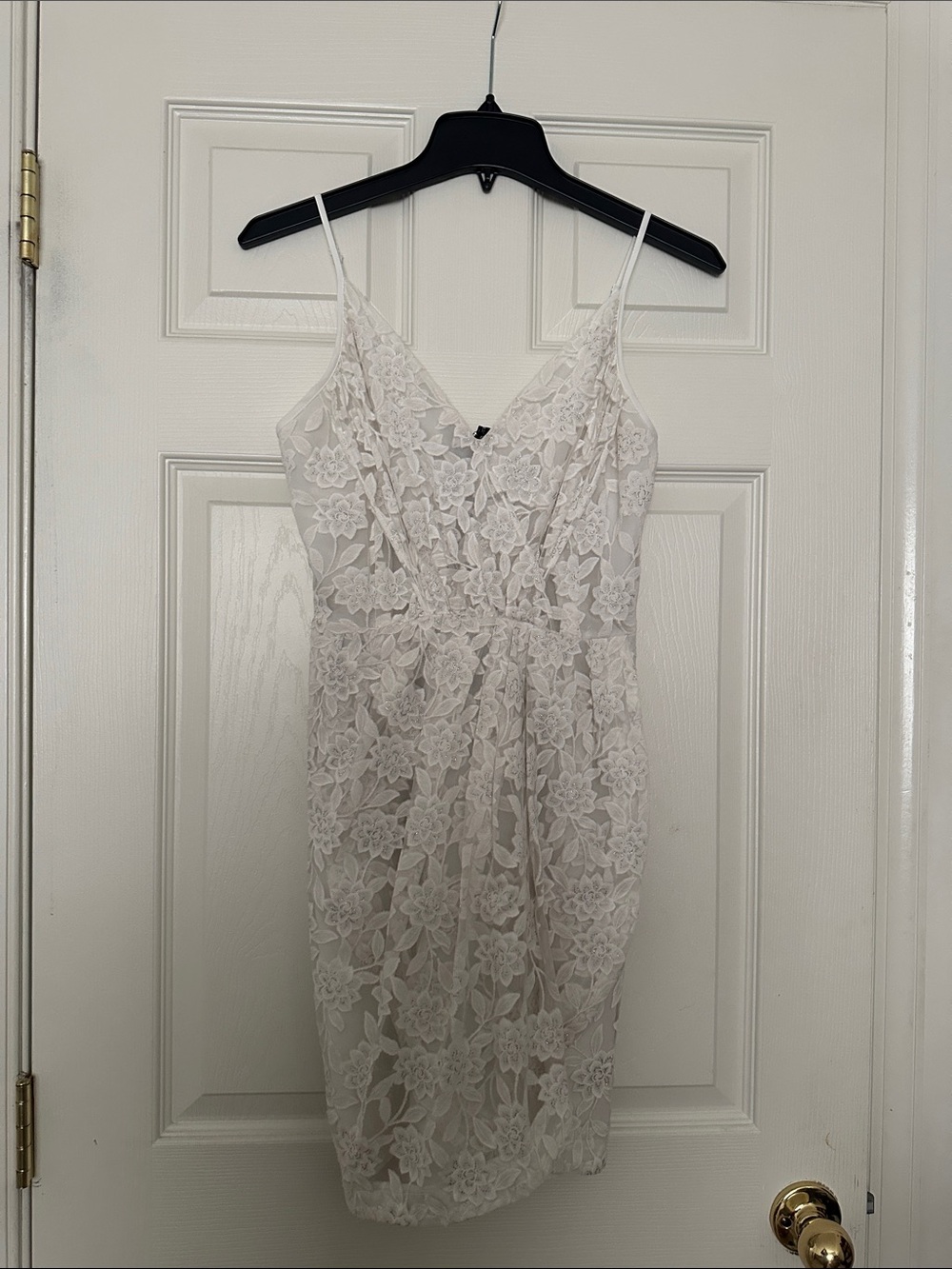 Yumi Kim White Lace Slip Dress - Floral Lace Spaghetti Strap